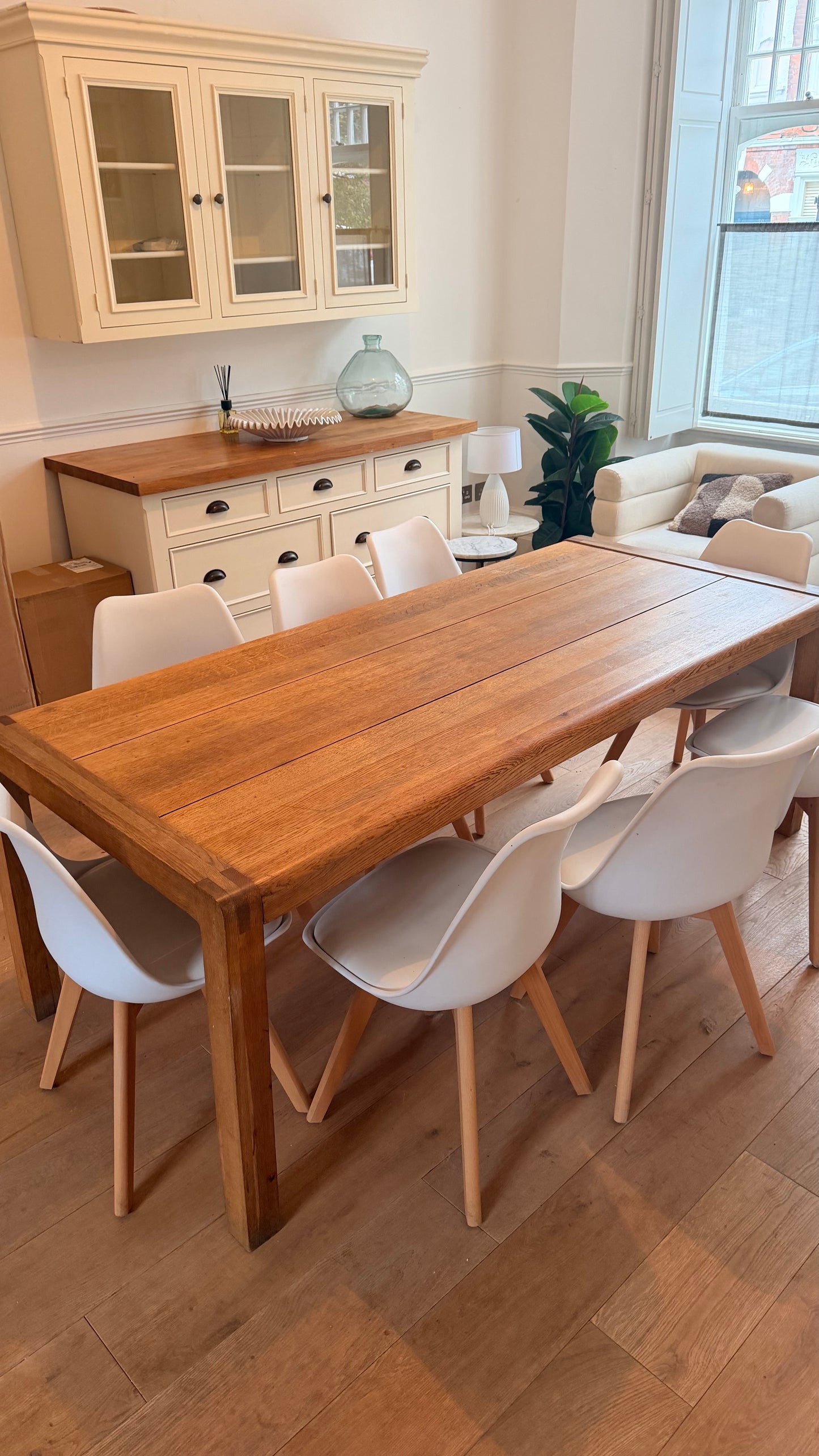 Solid Wood Dining Table - Chunky Legs - Seats 6-8 People