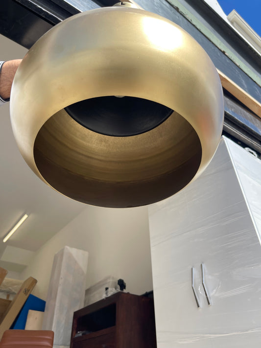 Large Statement Pendant Light - Brushed Brass & Black