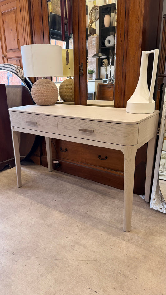 Modern Oak Dressing Table with Brass Handles
