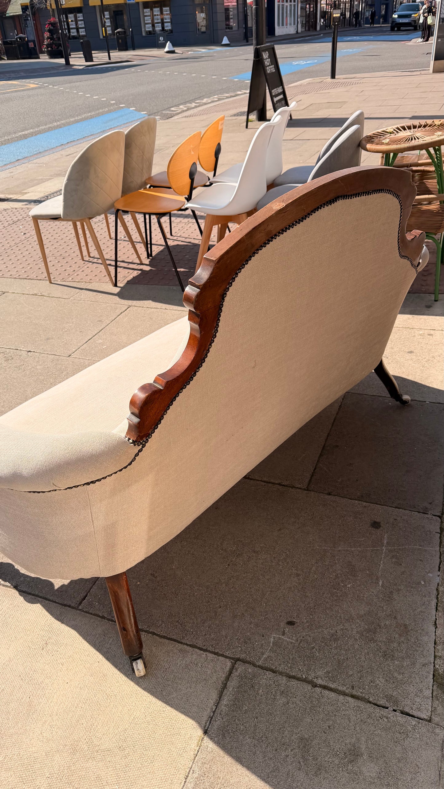 Antique Inlaid Mahogany Sofa / Victorian Style Two-Seater