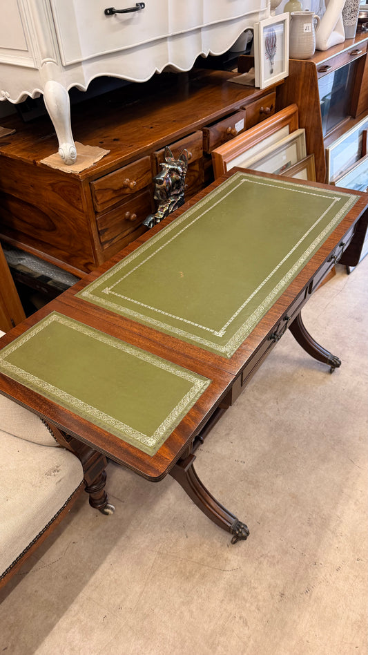 Regency Style Leather Top Sofa Table / Writing Desk